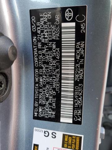 JTDEPRAE3LJ114654 - 2020 TOYOTA COROLLA LE BLUE photo 13