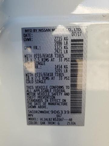 5N1DR2MN0HC906339 - 2017 NISSAN PATHFINDER S WHITE photo 13