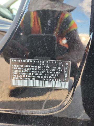 3VWDP7AJ2DM421313 - 2013 VOLKSWAGEN JETTA SE BLACK photo 12