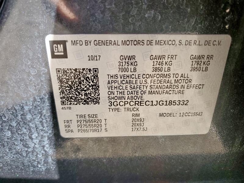 3GCPCREC1JG185332 - 2018 CHEVROLET SILVERADO C1500 LT Yaşıl foto 12