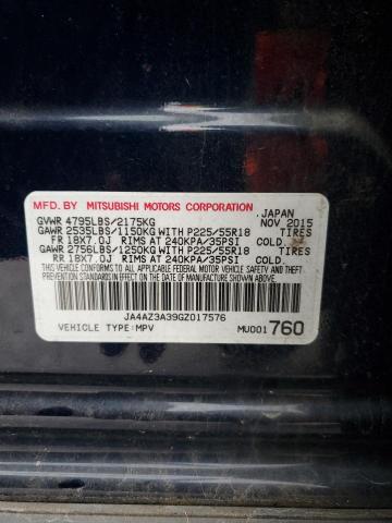 JA4AZ3A39GZ017576 - 2016 MITSUBISHI OUTLANDER SE BLUE photo 13