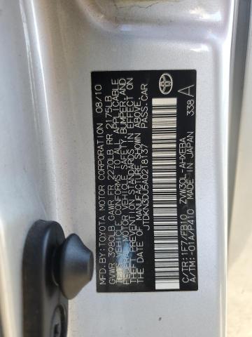 JTDKN3DU5A0218137 - 2010 TOYOTA PRIUS 银色 照片 13