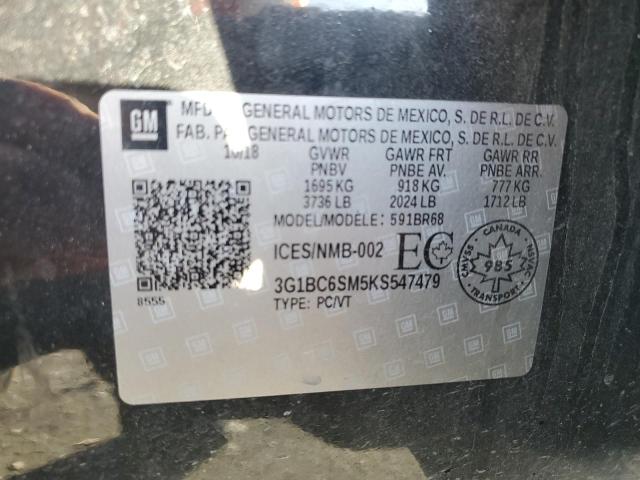 3G1BC6SM5KS547479 - 2019 CHEVROLET CRUZE LS Черный фото 13