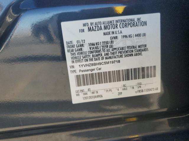 1YVHZ8BH9C5M19718 - 2012 MAZDA 6 I BLACK photo 12