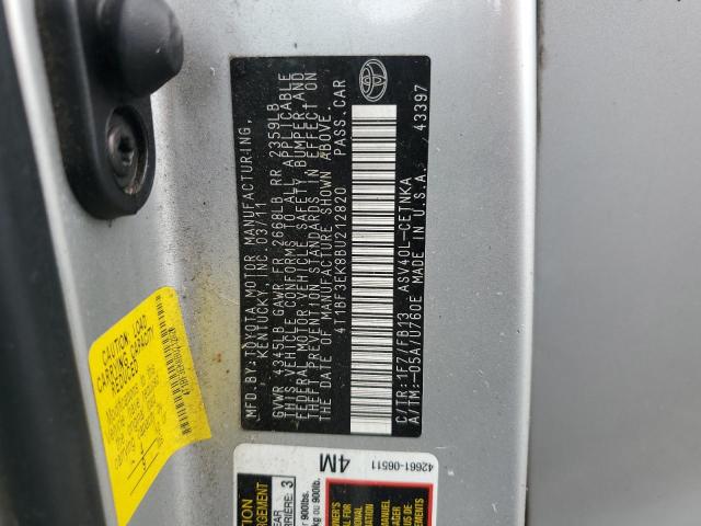 4T1BF3EK8BU212820 - 2011 TOYOTA CAMRY BASE Gümüş foto 12