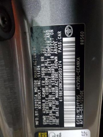 4T1BE30K35U503174 - 2005 TOYOTA CAMRY LE GRAY photo 12