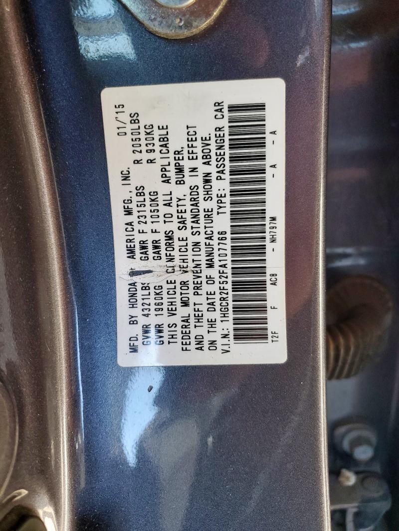 1HGCR2F52FA107766 - 2015 HONDA ACCORD SPORT 灰色 照片 12