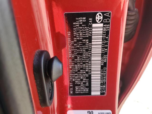 5YFBURHE3JP821408 - 2018 TOYOTA COROLLA LE L RED photo 13