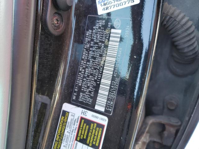 4T4BE46K29R056507 - 2009 TOYOTA CAMRY BASE BLACK photo 12