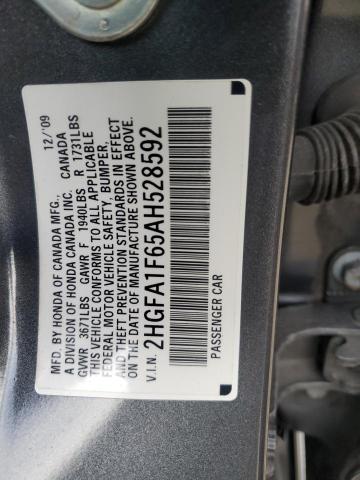2HGFA1F65AH528592 - 2010 HONDA CIVIC LX-S SILVER photo 13