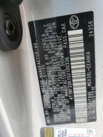4T1BF32K15U100336 - 2005 TOYOTA CAMRY LE SILVER photo 12