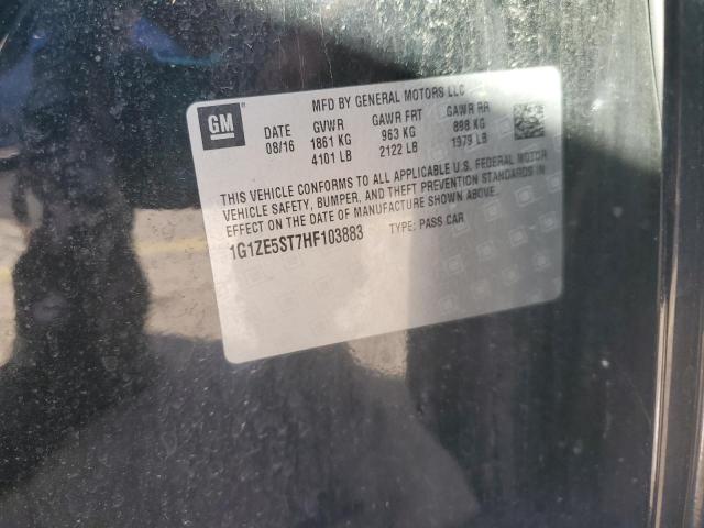 1G1ZE5ST7HF103883 - 2017 CHEVROLET MALIBU LT BLACK photo 13