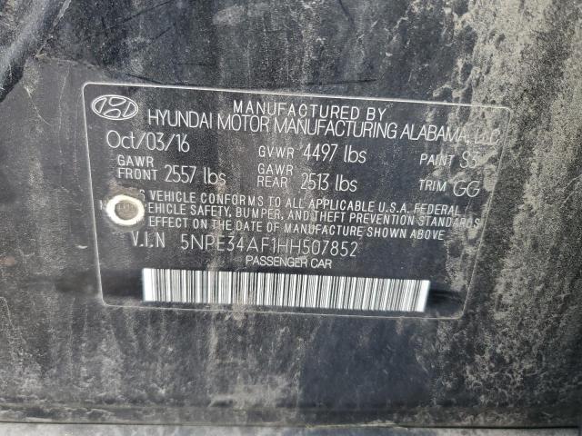 5NPE34AF1HH507852 - 2017 HYUNDAI SONATA SPORT BLACK photo 12