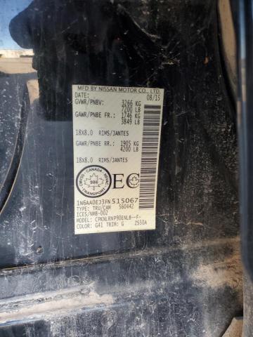 1N6AA0EJ3FN515067 - 2015 NISSAN TITAN S BLACK photo 12