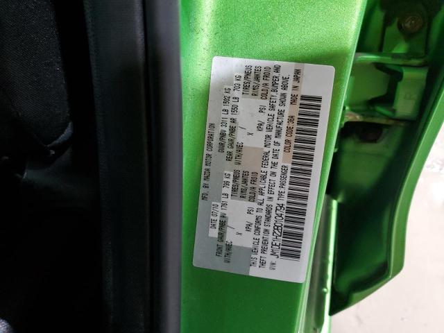 JM1DE1HZ2B0104794 - 2011 MAZDA MAZDA2 Grün Foto 12