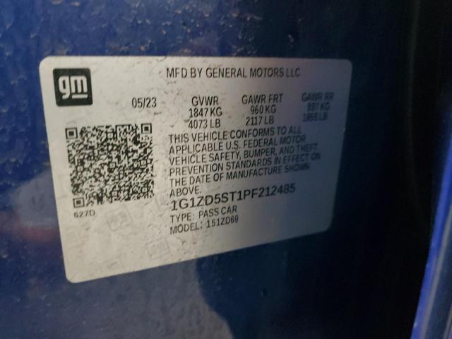 1G1ZD5ST1PF212485 - 2023 CHEVROLET MALIBU LT BLUE photo 12