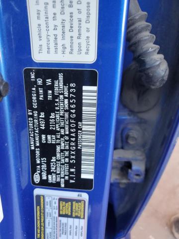 5XXGR4A60FG465738 - 2015 KIA OPTIMA SX 蓝色 照片 12