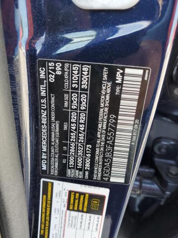 4JGDA5JB3FA557799 - 2015 MERCEDES-BENZ ML 350 ლურჯი ფოტო 14