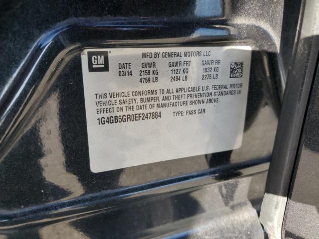 1G4GB5GR0EF247884 - 2014 BUICK LACROSSE BLACK photo 12