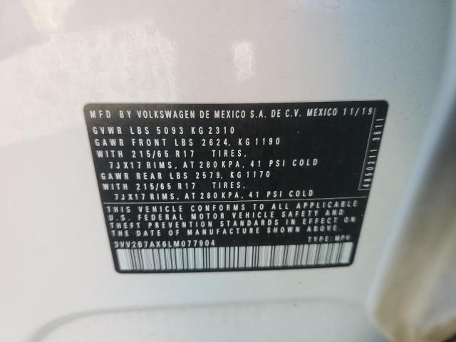 3VV2B7AX6LM077904 - 2020 VOLKSWAGEN TIGUAN SE Biały zdjęcie 13