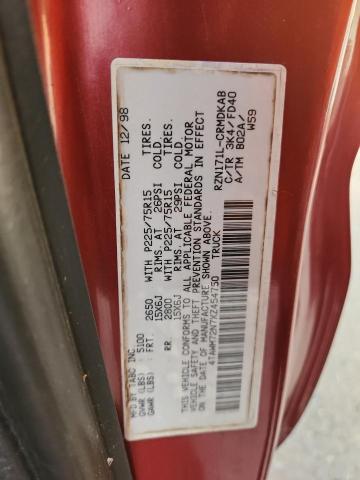 4TAWM72N7XZ454750 - 1999 TOYOTA TACOMA XTRACAB 红色 照片 12