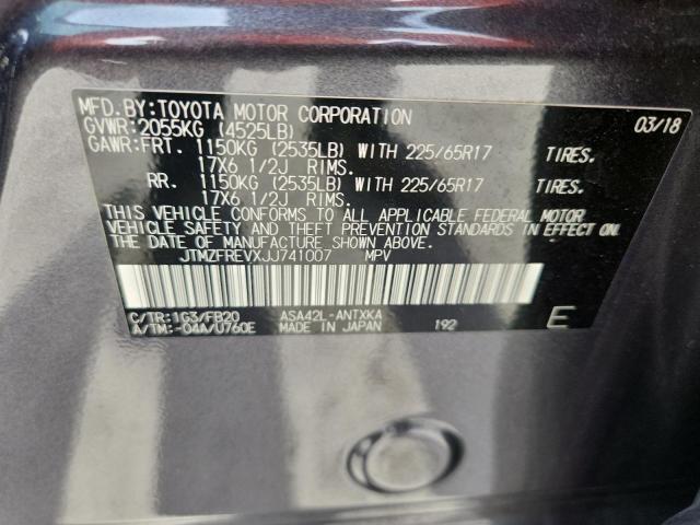 JTMZFREVXJJ741007 - 2018 TOYOTA RAV4 LE GRAY photo 14