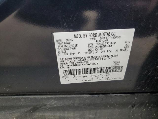 1FM5K8GTXHGA75804 - 2017 FORD EXPLORER SPORT Grafit foto 14