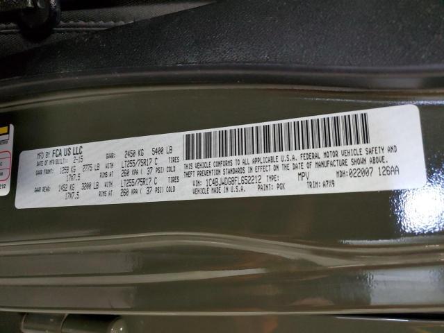 1C4BJWDG8FL652212 - 2015 JEEP WRANGLER U SPORT GREEN photo 13