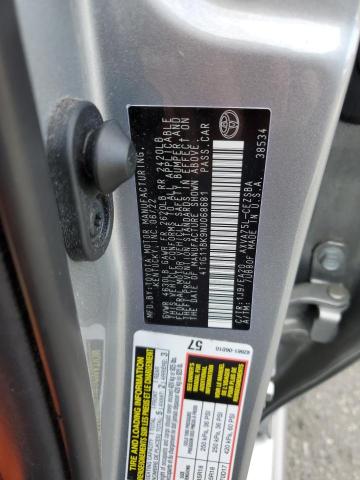 4T1G11BK9NU068681 - 2022 TOYOTA CAMRY SE SILVER photo 12