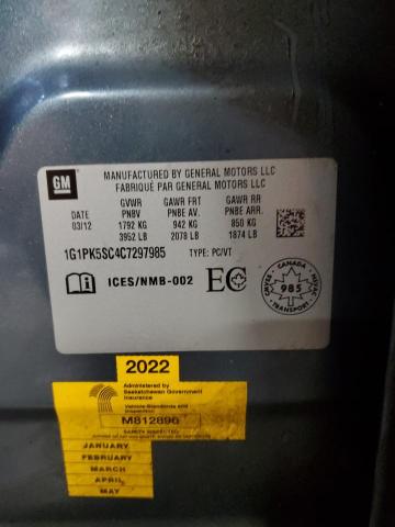 1G1PK5SC4C7297985 - 2012 CHEVROLET CRUZE ECO BLUE photo 12