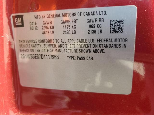 2G1WB5E37D1117968 - 2013 CHEVROLET IMPALA LT RED photo 13