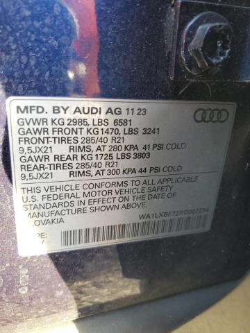 WA1LXBF72RD007234 - 2024 AUDI Q7 PREMIUM PLUS Көк фото 13