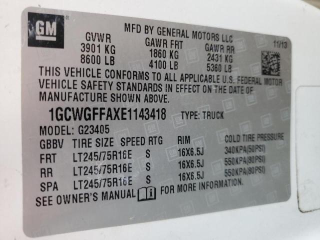 1GCWGFFAXE1143418 - 2014 CHEVROLET EXPRESS G2 白色 照片 13