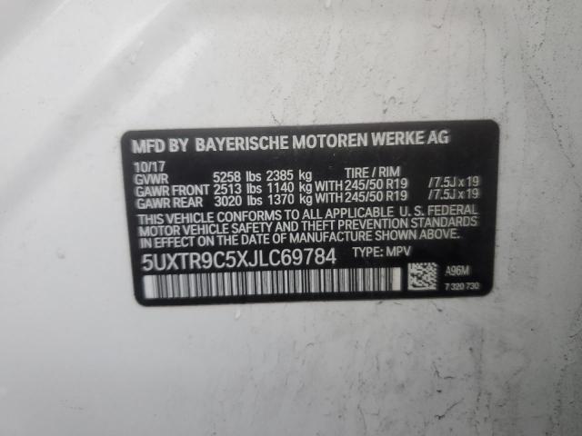 5UXTR9C5XJLC69784 - 2018 BMW X3 XDRIVE30I Blanc photo 13