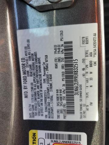 3LN6L2J99ER832515 - 2014 LINCOLN MKZ Szary zdjęcie 12