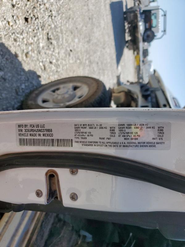 3C6UR5HJ5NG379959 - 2022 RAM 2500 TRADESMAN 白色 照片 12