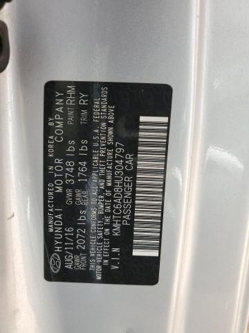 KMHTC6AD8HU304797 - 2017 HYUNDAI VELOSTER SILVER photo 12