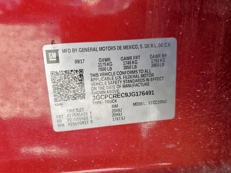 3GCPCREC9JG176491 - 2018 CHEVROLET SILVERADO C1500 LT BURGUNDY photo 12