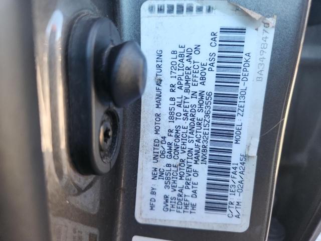 1NXBR32E15Z363556 - 2005 TOYOTA COROLLA CE GRAY photo 12