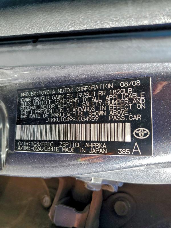 JTKKU10499J034959 - 2009 TOYOTA SCION XD Qara foto 12