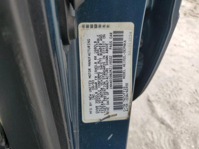 1NXAE09B2RZ116022 - 1994 TOYOTA COROLLA LE 青色 照片 12