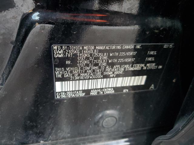 2T3RFREV0FW302004 - 2015 TOYOTA RAV4 XLE BLACK photo 13