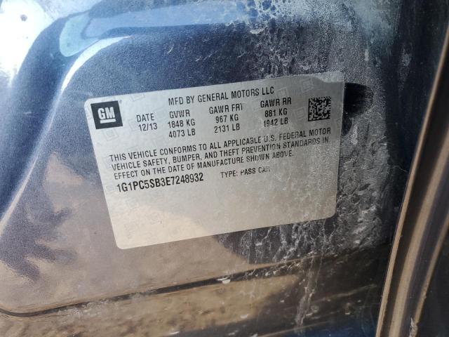 1G1PC5SB3E7248932 - 2014 CHEVROLET CRUZE LT 蓝色 照片 12