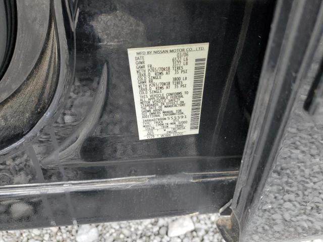 1N6BA07B86N555591 - 2006 NISSAN TITAN XE 黑色 照片 12
