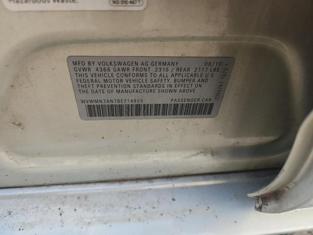 WVWMN7AN7BE714929 - 2011 VOLKSWAGEN CC SPORT Silber Foto 12