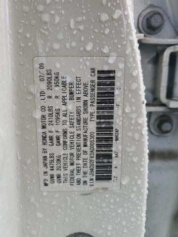 JH4CU2F63AC005300 - 2010 ACURA TSX WHITE photo 12
