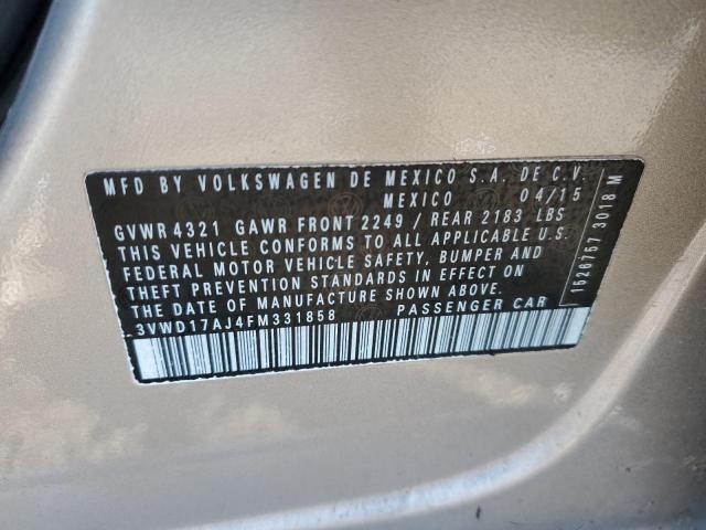 3VWD17AJ4FM331858 - 2015 VOLKSWAGEN JETTA SE ოქროსფერი ფოტო 12