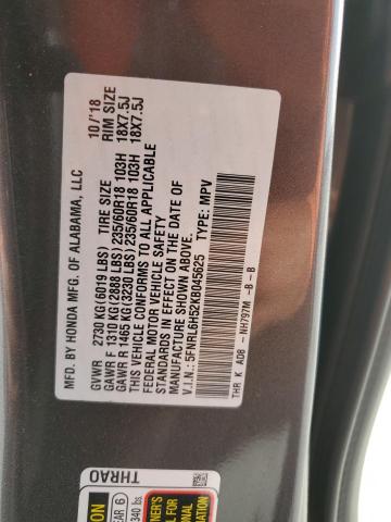 5FNRL6H52KB045625 - 2019 HONDA ODYSSEY EX GRAY photo 13