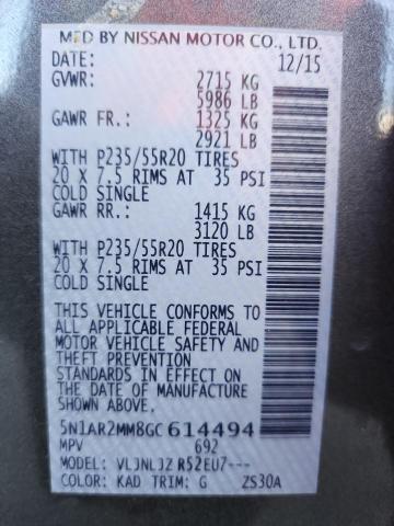 5N1AR2MM8GC614494 - 2016 NISSAN PATHFINDER S ნაცრისფერი ფოტო 13