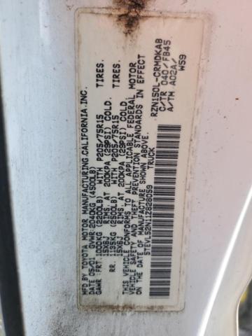 5TEVL52N11Z828059 - 2001 TOYOTA TACOMA XTRACAB WHITE photo 13